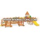 Kids play area amusement park equipment golden sunshine brand new design wooden outdoor playground